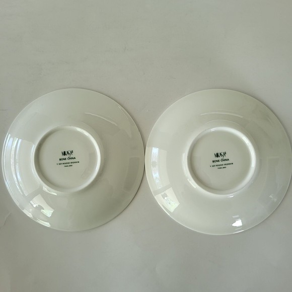 Mikasa Set of 2 Holiday Slendor Saucers  Plates BONE CHINA Y1025 Christmas Holly - Picture 4 of 4